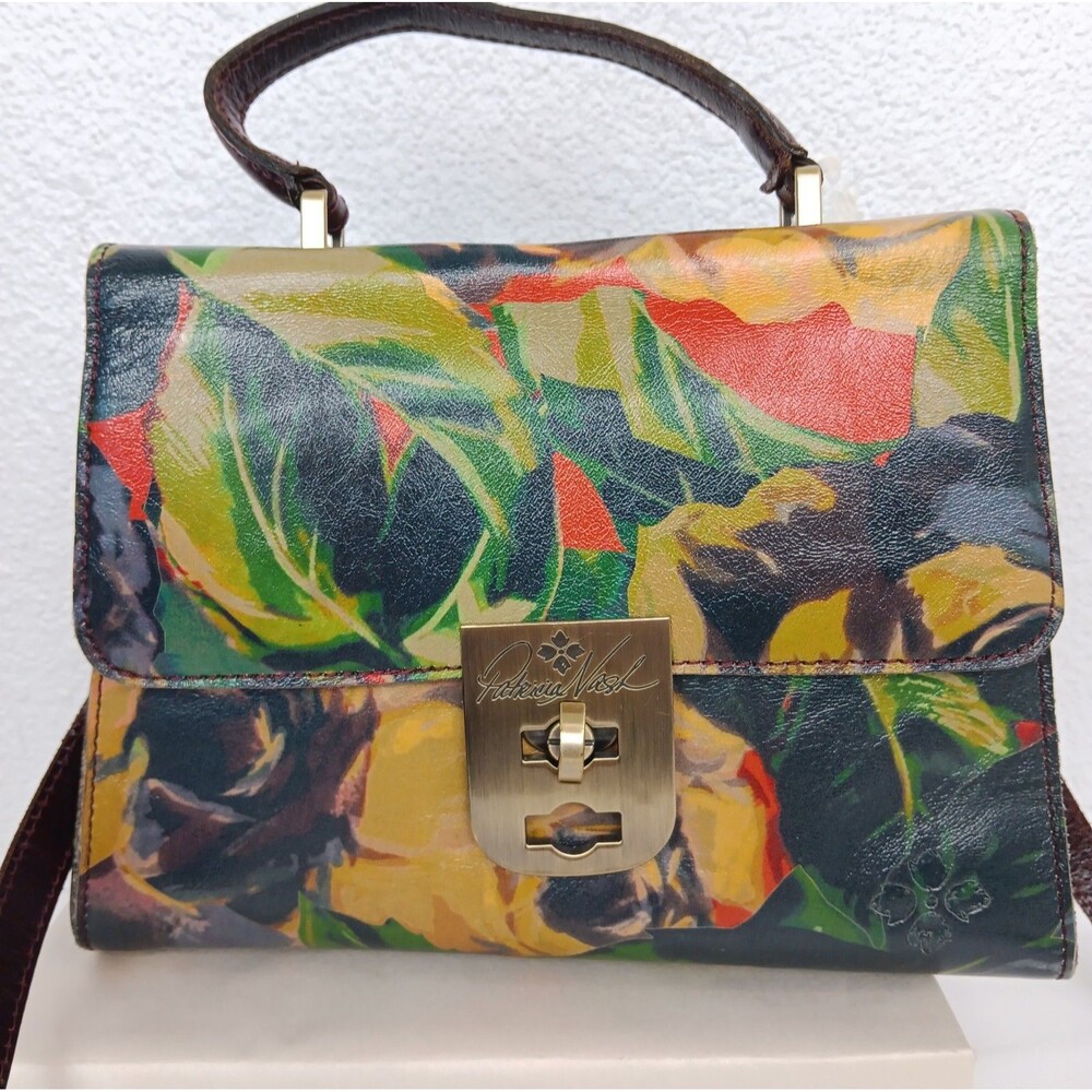 Patricia Nash Chauny Satchel Floral Crossbody Handbag Removable Strap